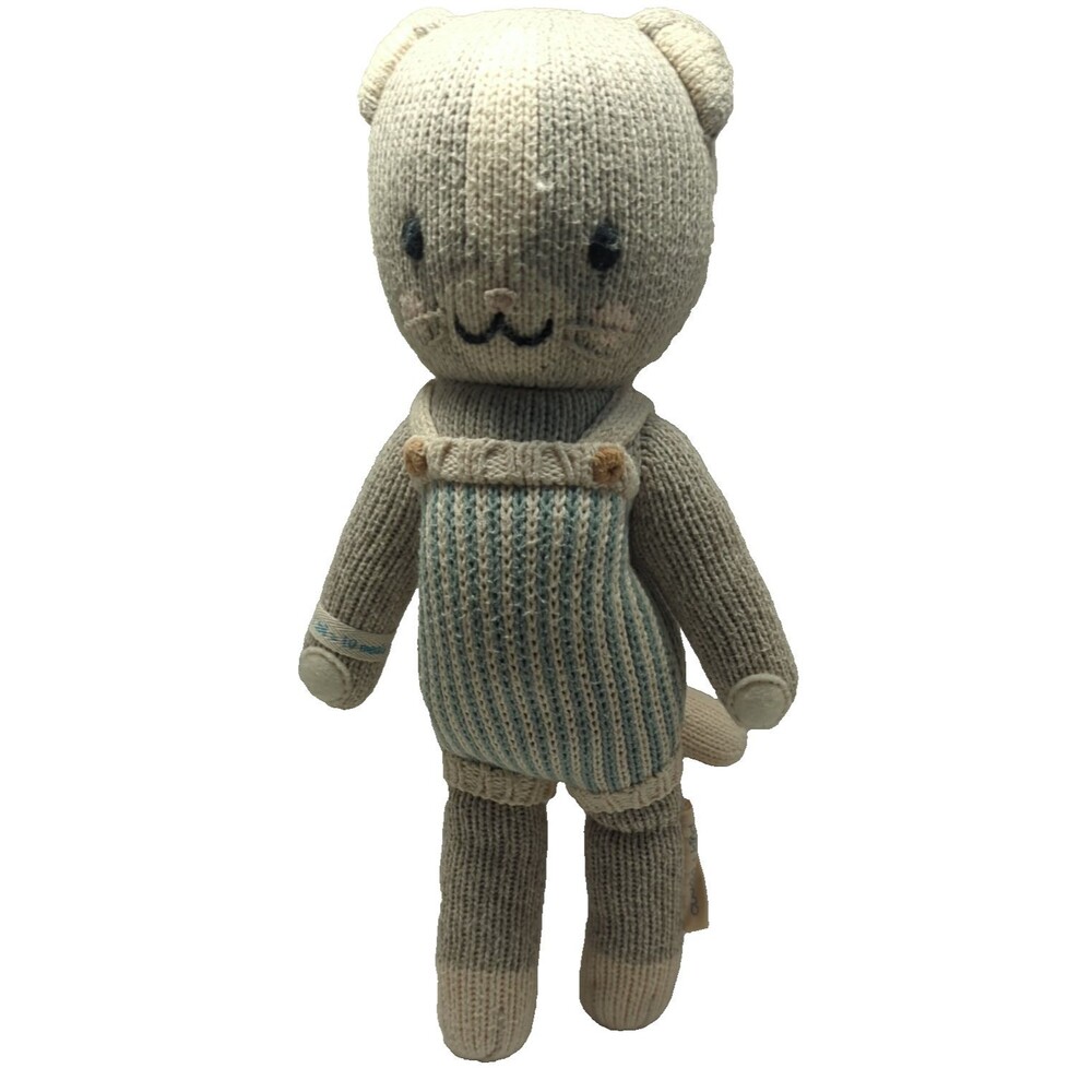 Cuddle + Kind Dylan The Kitten Gray Striped Overalls Regular Large Size 21”